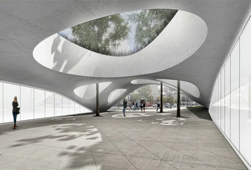 Vue intérieure de la gare de Vitry, atelier d’architecture King Kong.
