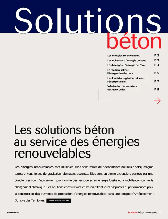 Les solutions béton au service des énergies renouvelables