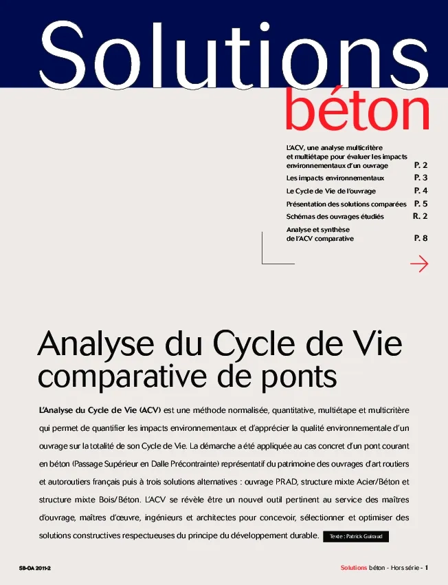 Analyse du Cycle de Vie comparative de ponts