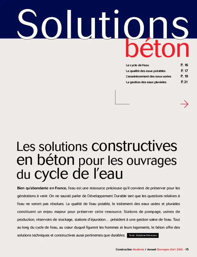 Solutions constructives en béton pour les ouvrages du cycle de l'eau