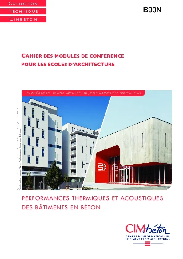 Cycle 2 / Technique. Performances thermiques et acoustiques des bâtiments en béton