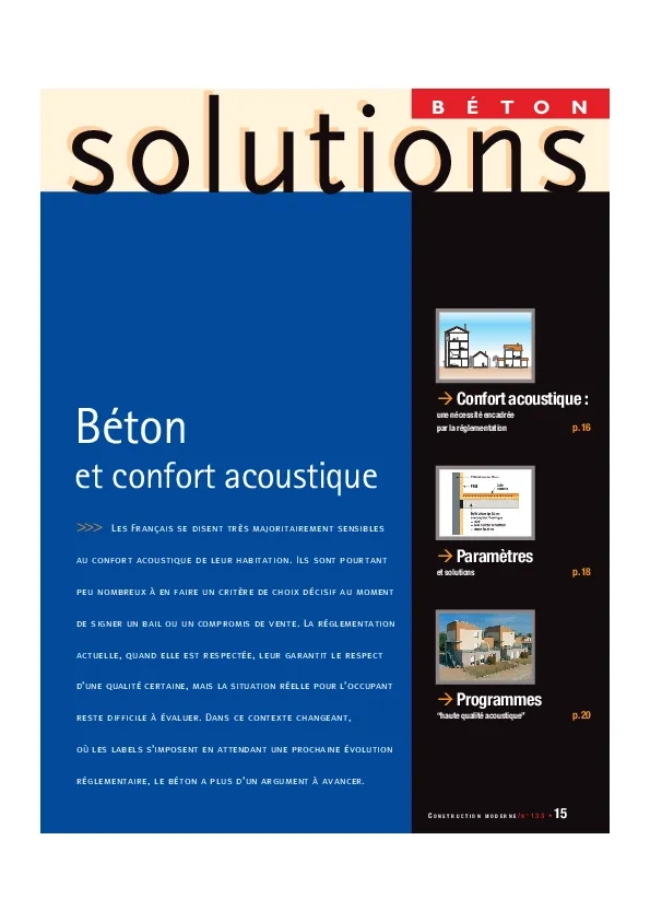 SB N° 133. Béton et confort acoustique