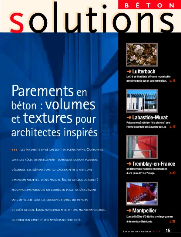 Parement béton : volumes  et textures