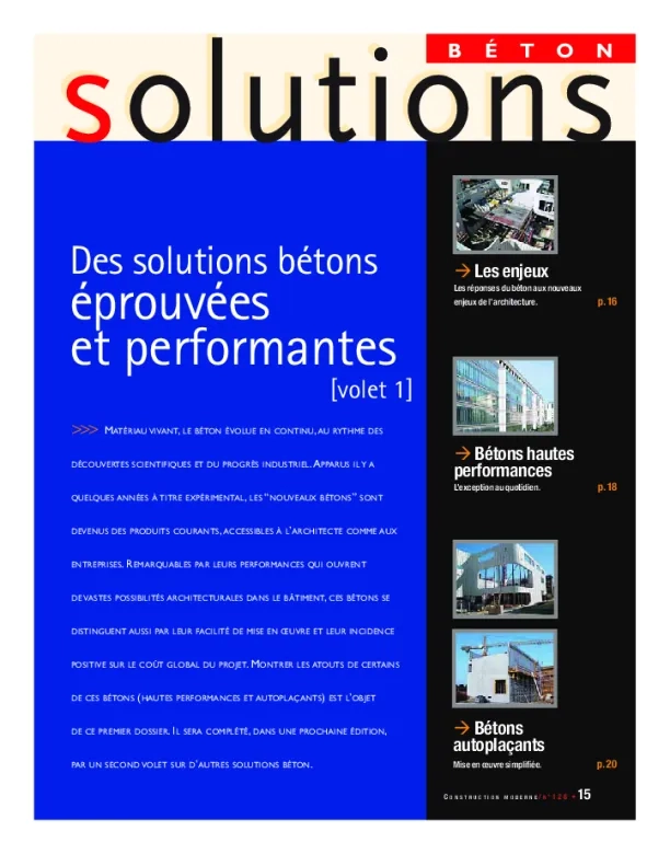Des solutions bétons éprouvées et performantes