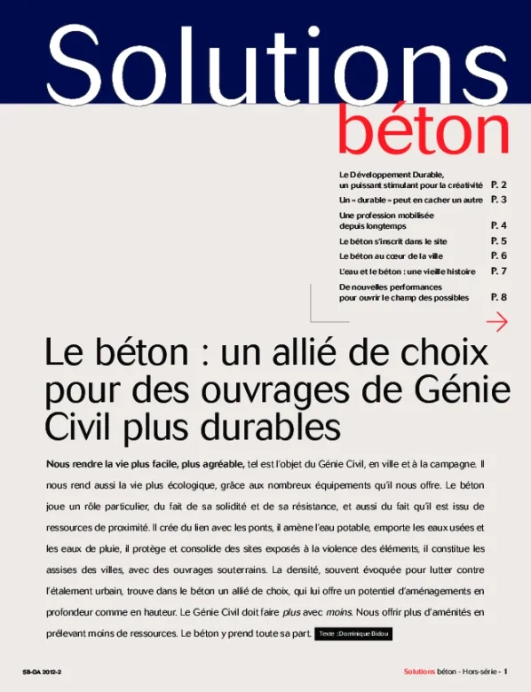 Le béton : un allié de choix pour des ouvrages de Génie Civil plus durables